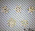 Набор гибких пластиковых фигурок - Набор снежинок, 5 видов, диаметр 3 см - ScrapUA.com