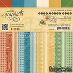 Набор скрапбумаги Graphic 45 - Home Sweet Home - Patterns and Solids, 15х15 см, двусторонняя, 12 листов