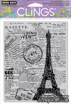 Резиновый штамп Hero Arts - Newspaper Eiffel Tower, c оснасткой