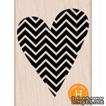 Резиновый штамп Hero Arts - Patterned Heart, на деревянном блоке