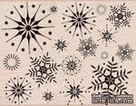 Резиновый штамп Hero Arts - Stunning Snowflakes, на деревянном блоке