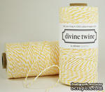 Хлопковый шнур от Divine Twine - Lemon, 1 мм, цвет желтый/белый, 1м - ScrapUA.com