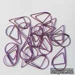Скрепки в форме капли, цвет фиолетовый металлик, 5 шт. - ScrapUA.com