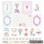 Лист двусторонней скрапбумаги  от Mona Design -  Cards1 - Chic wedding, 30x30см - ScrapUA.com