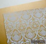 Лист дизайнерской бумаги с рисунком Роскошно 1, цвет Античное золото, А4 - ScrapUA.com