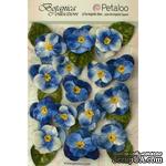 Набор объемных цветов (анютины глазки) Petaloo - Velvet Pansies x 15 - Royal Blue - ScrapUA.com