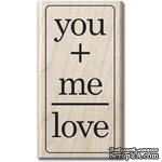 Резиновый штамп Hampton Art - You Me Love, на деревянном блоке