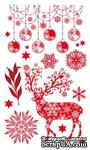 Набор натирок 12*20см Новогодние рисунки красные от ScrapBerry&#039;s - ScrapUA.com