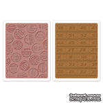 Набор папок для тиснения от Sizzix - Sizzix Texture Fades Embossing Folders 2PK - Bottle Caps &amp; Rulers Set - ScrapUA.com