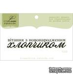 Акриловый штамп Lesia Zgharda T229 Вітання з новонародженим хлопчиком, размер 6,7х1,1 см. - ScrapUA.com