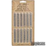 Полосы металлические от Tim Holtz - Idea-ology - OBSERVATIONS- Word Bands, 0,9x5,7 см