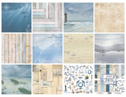 Набір паперу для скрапбукінгу Memories of the sea 30,5x30,5см 10 аркушів, ТМ Фабрика Декору