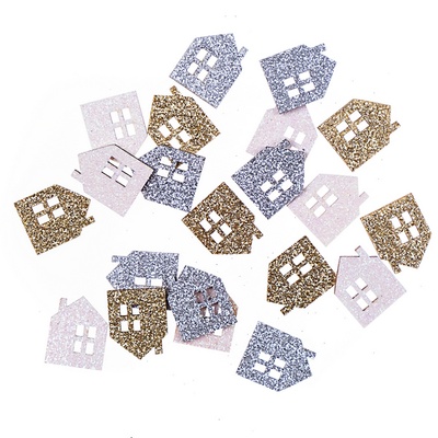 Деревʼяні елементи з глітером Glitter Houses, 21 шт., dpCraft