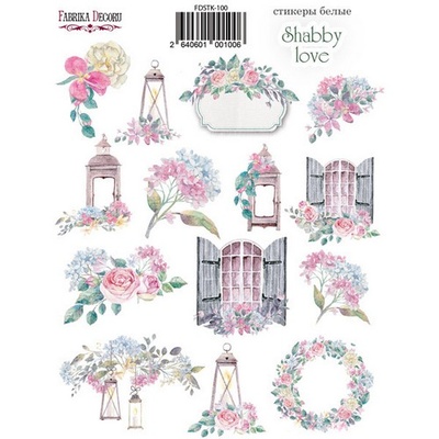 Набір наліпок (стікерів) Shabby love 100, ТМ Фабрика Декору