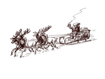 Акриловый штамп Christmas Stamp SR054 Новогодние сани, размер 7,4 * 4,2 см
