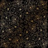 Аркуш одностороннього паперу з фольгуванням Golden Pion Black, ТМ Фабрика Декору