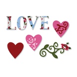 Ніж для вирубки від Sizzix - Sizzlits Die Set - Love Set №3, 8 шт.