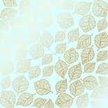 Аркуш одностороннього паперу з фольгуванням Golden Delicate Leaves Mint, ТМ Фабрика Декору