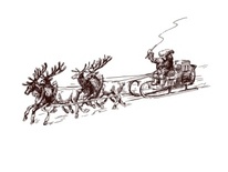 Акриловый штамп Christmas Stamp SR054 Новогодние сани, размер 7,4 * 4,2 см