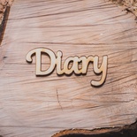 Деревʼяна вирубка від Вензелик - Напис "Diary", 68x33 мм