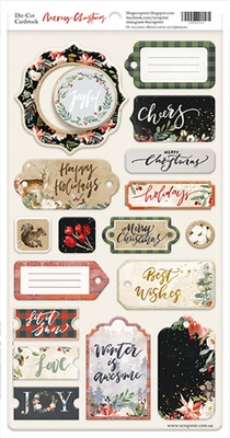 Чіпборд для скрапбукінгу від Scrapmir - Merry Christmas ENG, 18шт
