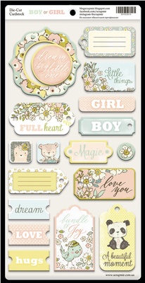 Чіпборд для скрапбукінгу від Scrapmir - Boy or Girl Eng, 18шт.