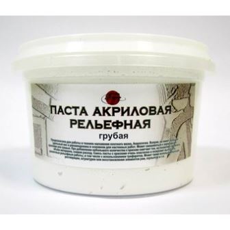 Текстурная паста акриловая рельефная грубая, 500 мл, цвет белый