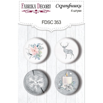 Скрап-фішки набір 4шт. Winter melody #353, ТМ Фабрика Декору