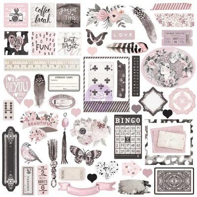Набор высечек из чипборда Prima - Rose Quartz Ephemera Cardstock Die-Cuts