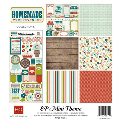 Набір двостороннього паперу для скрапбукінгу  Echo Park - Homemade Mini Theme, 6+1 аркуш, 30x30 см