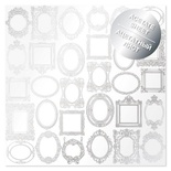 Ацетатний аркуш з фольгуванням Silver Frames 30,5x30,5см, ТМ Фабрика Декору