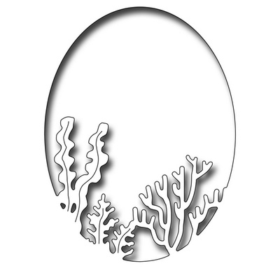 Лезвие Frantic Stamper Precision Die - Coral And Seaweed Oval