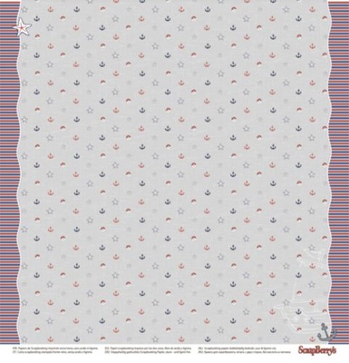 Папір для скрапбукінгу від ScrapBerryʼs - Морські пригоди - Картка 1, 30, 5x30,5см, 190 г/м², двосторонній,1 аркуш
