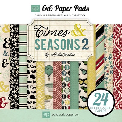 Набір паперу для скрапбукінгу від Echo Park - Times & Seasons Two, 24 аркуші, 15х15см
