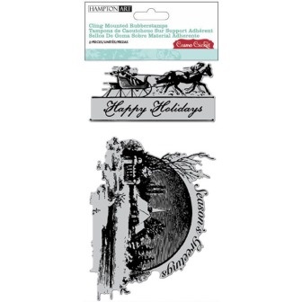 Штампы от Hampton Art - Cosmo Cricket - Season's Greetings Cling Mounted Rubber Stamps