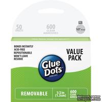Клеевые капли Glue Dots - временное приклеивание, 600 штук, 13 мм, в листах (50 листов)