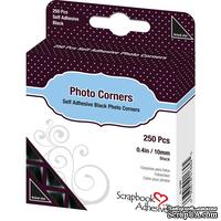 Уголки для фото Scrapbooking Adhesives - Scrapbook Adhesives Photo Corners Self-Adhesive, 10 мм, черные, 250 шт.