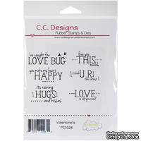 Резиновый штамп от C.C. Designs 0 - Pollycraft Cling Stamp - Valentine Sentiments, размер упаковки: 12,7х19 см