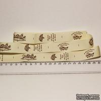 Лента от Thailand - Ness Home Brown Handmade Print Cotton Ribbon Label String, 1 метр