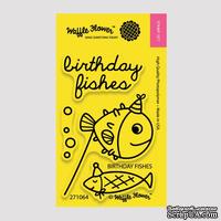 Силиконовый штамп от Waffle Flower - Birthday Fishes, 5x7,6 см