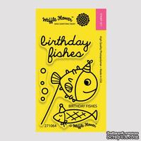 Силиконовый штамп от Waffle Flower - Birthday Fishes, 5x7,6 см - ScrapUA.com