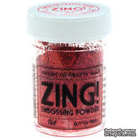 Пудра для эмбоссинга c глиттером, красная, RED Glitter Embossing Powder 1oz