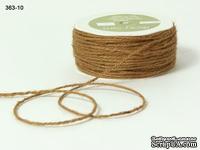 Джутовый шнур Twisted Burlap - Natural, 1 мм, цвет: коричневый светлый, 90 см