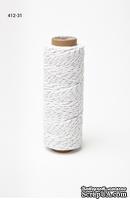 Плетеный шнур двухцветный от May Arts, цвет белый/ cеребристый, 2мм, 90 см