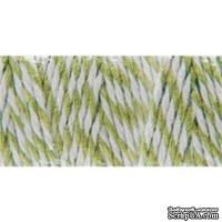 Хлопковый шнур от Baker&#039;s Twine - Celery, 2 мм, цвет салатовый/белый, 1 м - ScrapUA.com