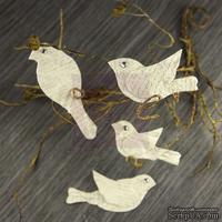 ЦЕНА СНИЖЕНА! Набор бумажных украшений Prima - Птички - Script Birdsong Collection