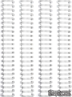 Пружинки для біндера - WR - Cinch - Wire Binders - Silver (1in), колір срібло, діаметр 2.54см, 4 шт. - ScrapUA.com