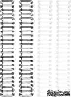 Пружинки для біндера - WR - Cinch - Wire Binders - Black &amp; White, чорні ібілі (1in), діаметр 2.54см, 4 шт. - ScrapUA.com