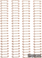Пружинки для біндера - WR - Cinch - Wire Binders - Rose Gold (1in), колір рожеве золото, діаметр 2.54см, 4 шт. - ScrapUA.com