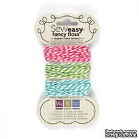 Набор шнурочков от We R Memory Keepers - Sew Easy Fancy Floss Bakers Twine - Tertiary, 3 шт. - ScrapUA.com